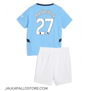 Manchester City Matheus Nunes #27 Kotipaita Lapsille 2024-25 Lyhythihainen (+ shortsit)